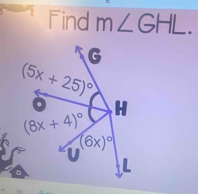 Find m∠GHL.