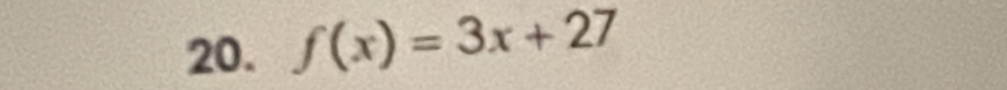 f(x)=3x+27