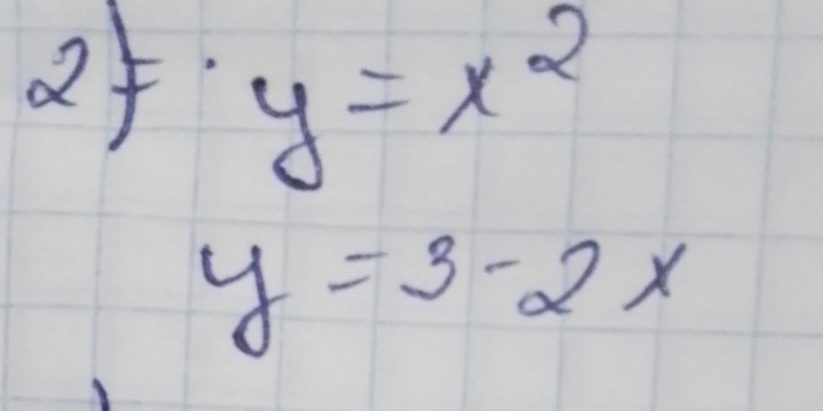 25 y=x^2
y=3-2x