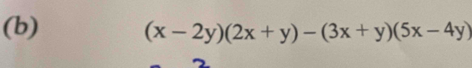 (x-2y)(2x+y)-(3x+y)(5x-4y)