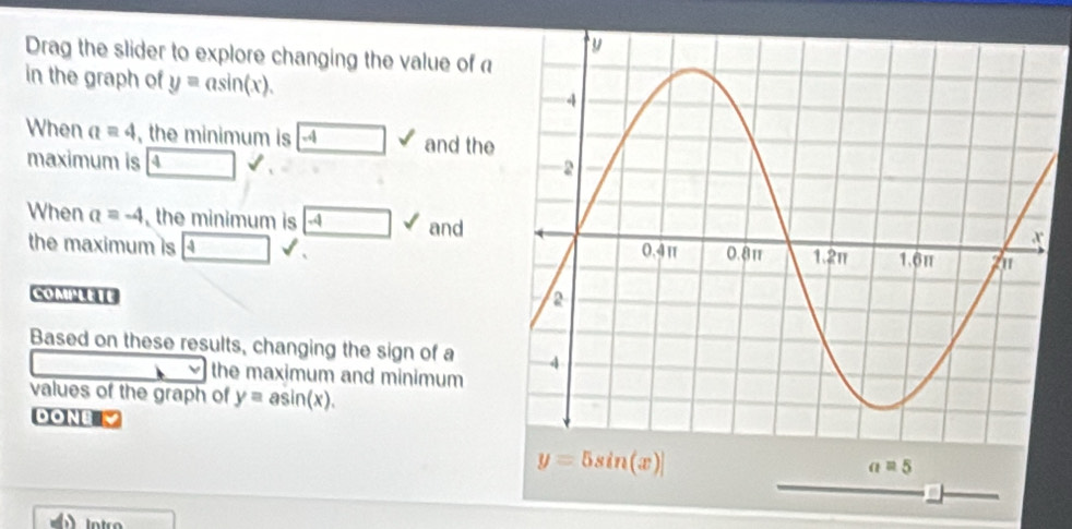 Solved: Drag the slider to explore changing the value of in the graph ...