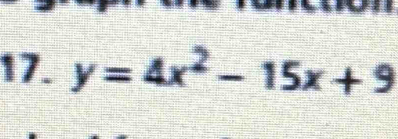 y=4x^2-15x+9