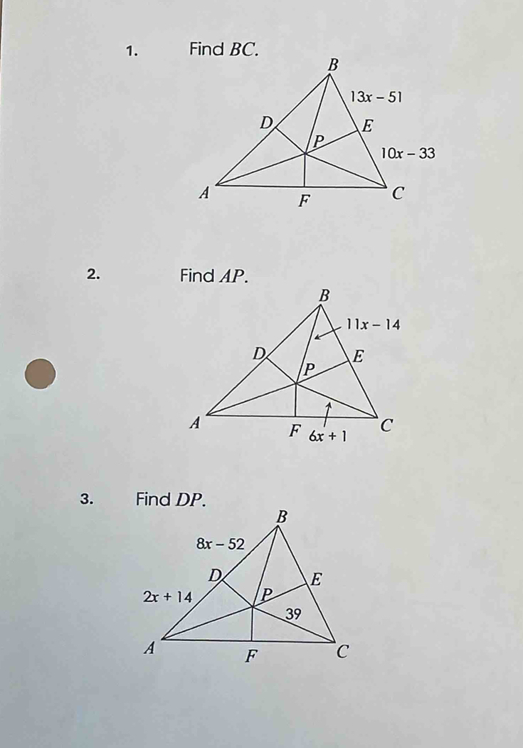 Find AP.
3. .