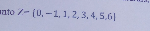 into Z= 0,-1,1,2,3,4,5,6