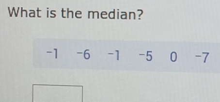 What is the median?
-1 -6 -1 -5 0 -7