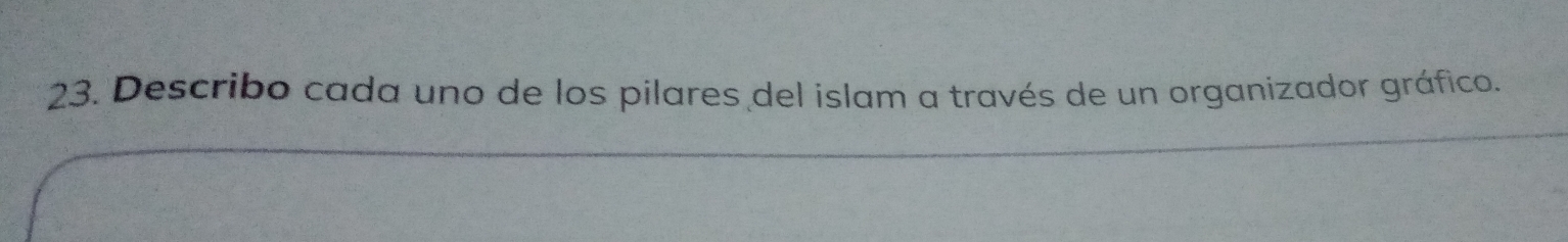 Describo cada uno de los pilares del islam a través de un organizador gráfico.