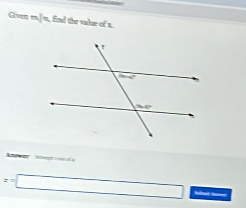 Given =I= find the vale of x

z=□ Ser