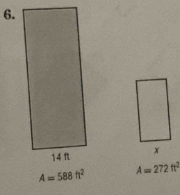 A=588ft^2 A=272ft^2