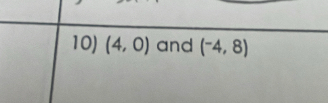 (4,0) and (^-4,8)