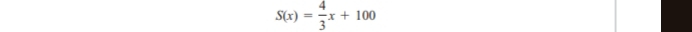 S(x)= 4/3 x+100