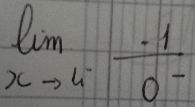 limlimits _xto 4^- (-1)/0^- 