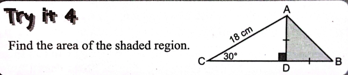 Try it 4
Find the area of the shaded region.