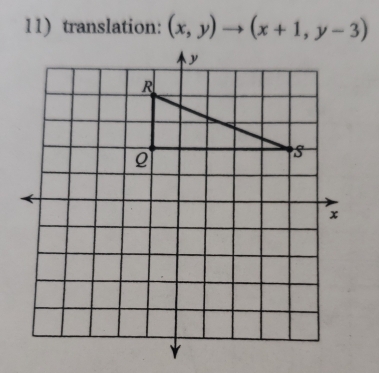 translation: (x,y)to (x+1,y-3)