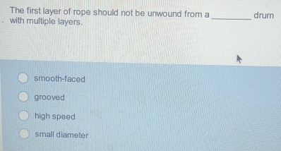 Solved: The first layer of rope should not be unwound from a with ...