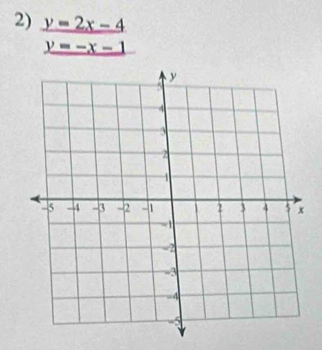  (y=2x-4)/y=-x-1 