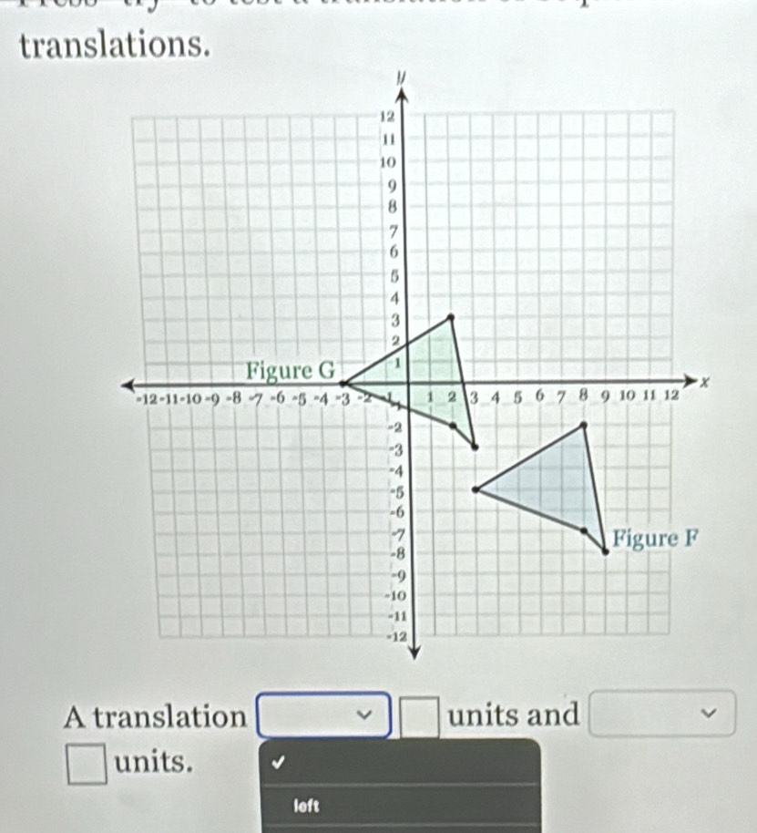 translations. 
A translation □ □ units and □
□ units. 
left