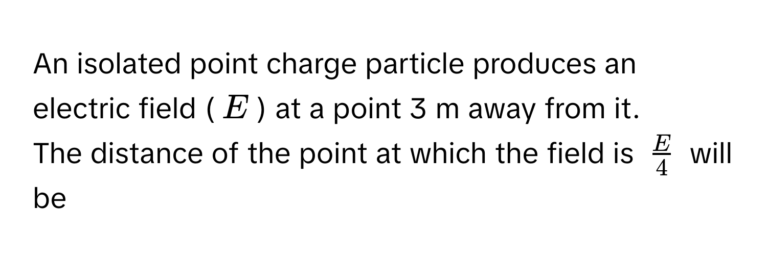 Solved: An isolated point charge particle produces an electric field ...