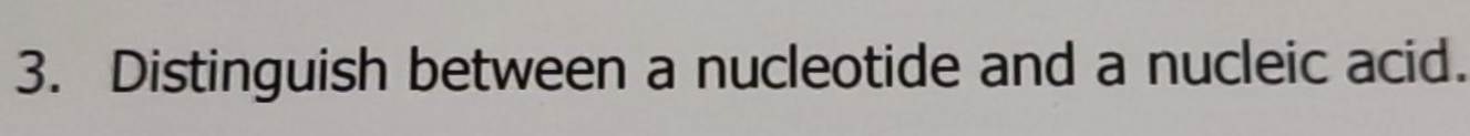 Distinguish between a nucleotide and a nucleic acid.