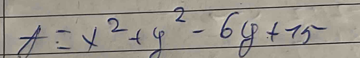 A=x^2+y^2-6y+15