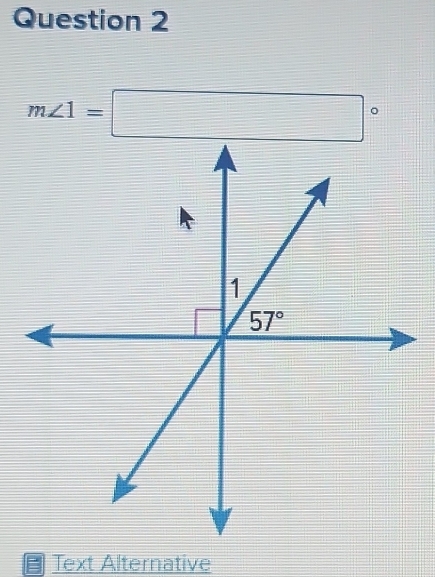 m∠ 1=□°
Text Alternative