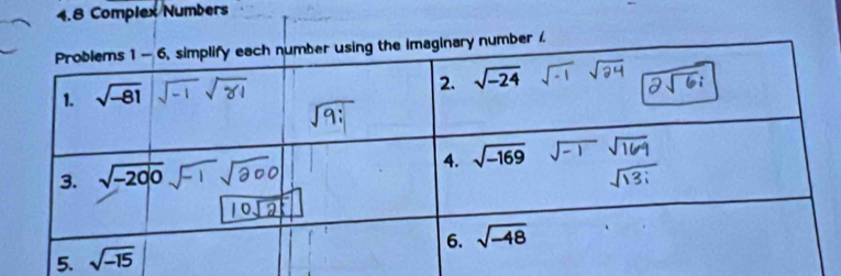 4.8 Complex Numbers
ber .