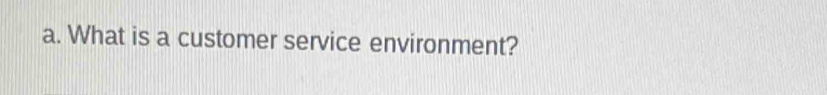 What is a customer service environment?