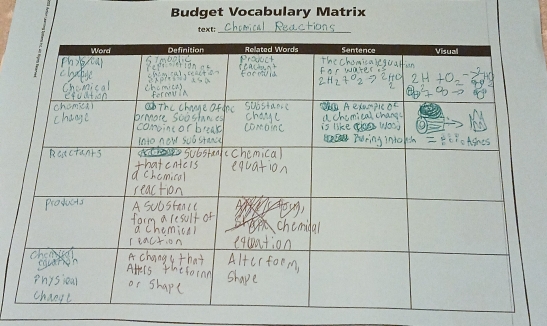 Budget Vocabulary Matrix 
text: 
_