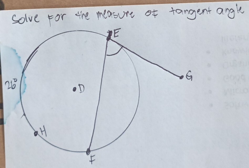 solve For the measure of tangent angle