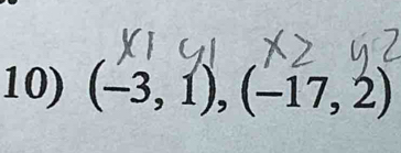 (-3, 1), (−17, 2)