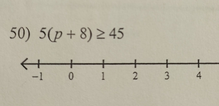 5(p+8)≥ 45