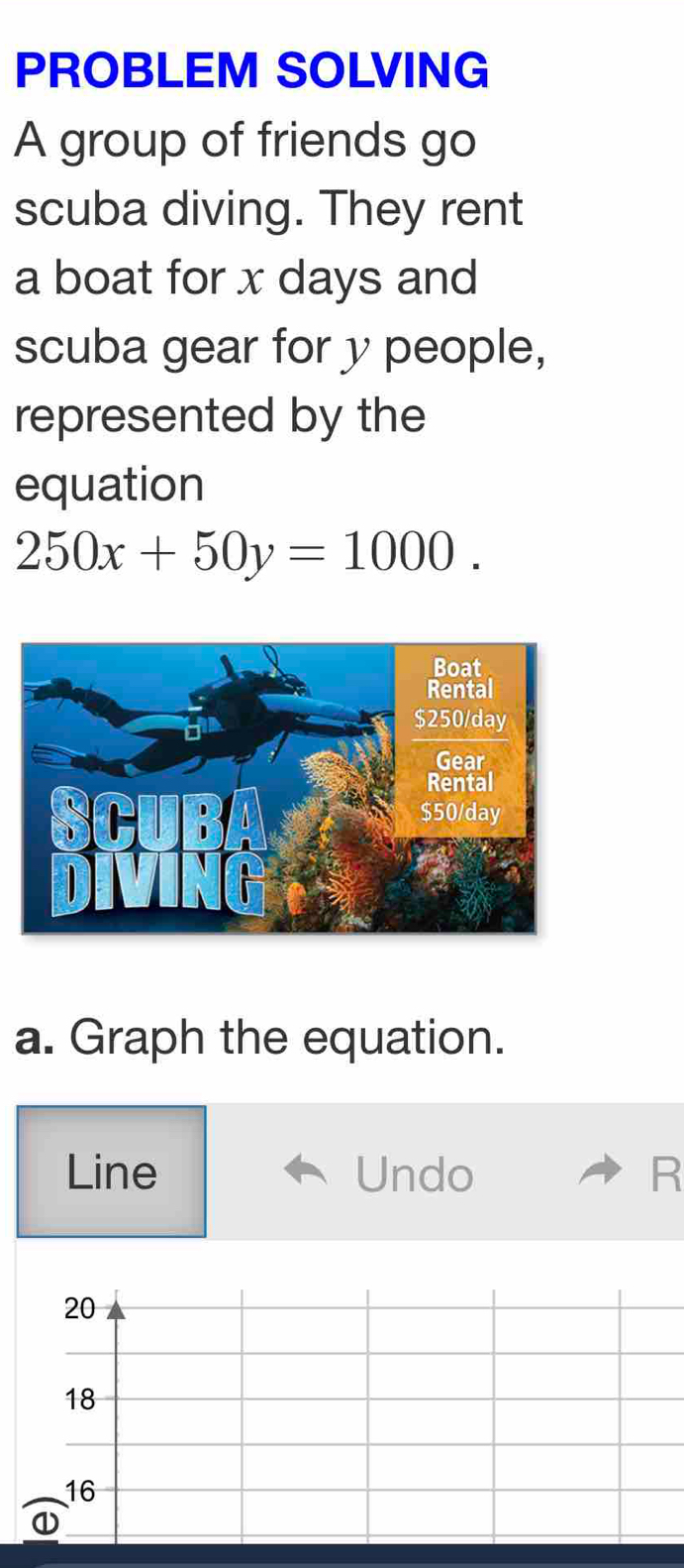 PROBLEM SOLVING A group of friends go scuba diving. They rent a boat ...