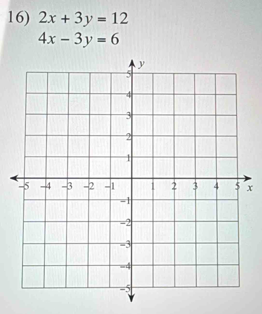 2x+3y=12
4x-3y=6
x