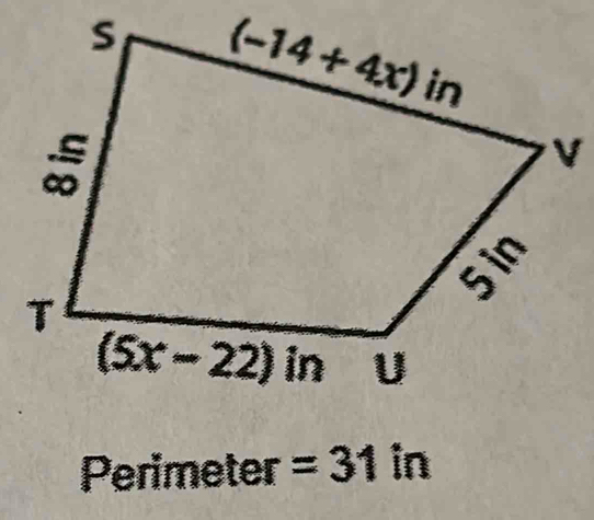 Perimeter =31in