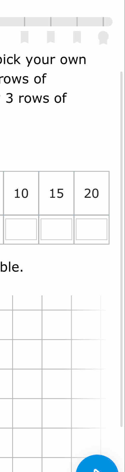 ick your own 
rows of
3 rows of 
ble.