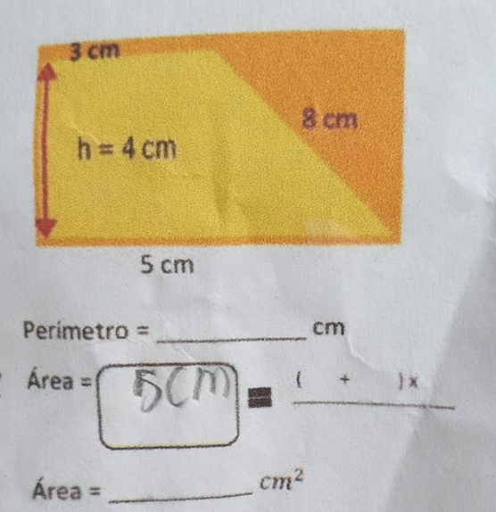 Perímetro = _cm
Área =
_
_
|x
_ Area=
cm^2