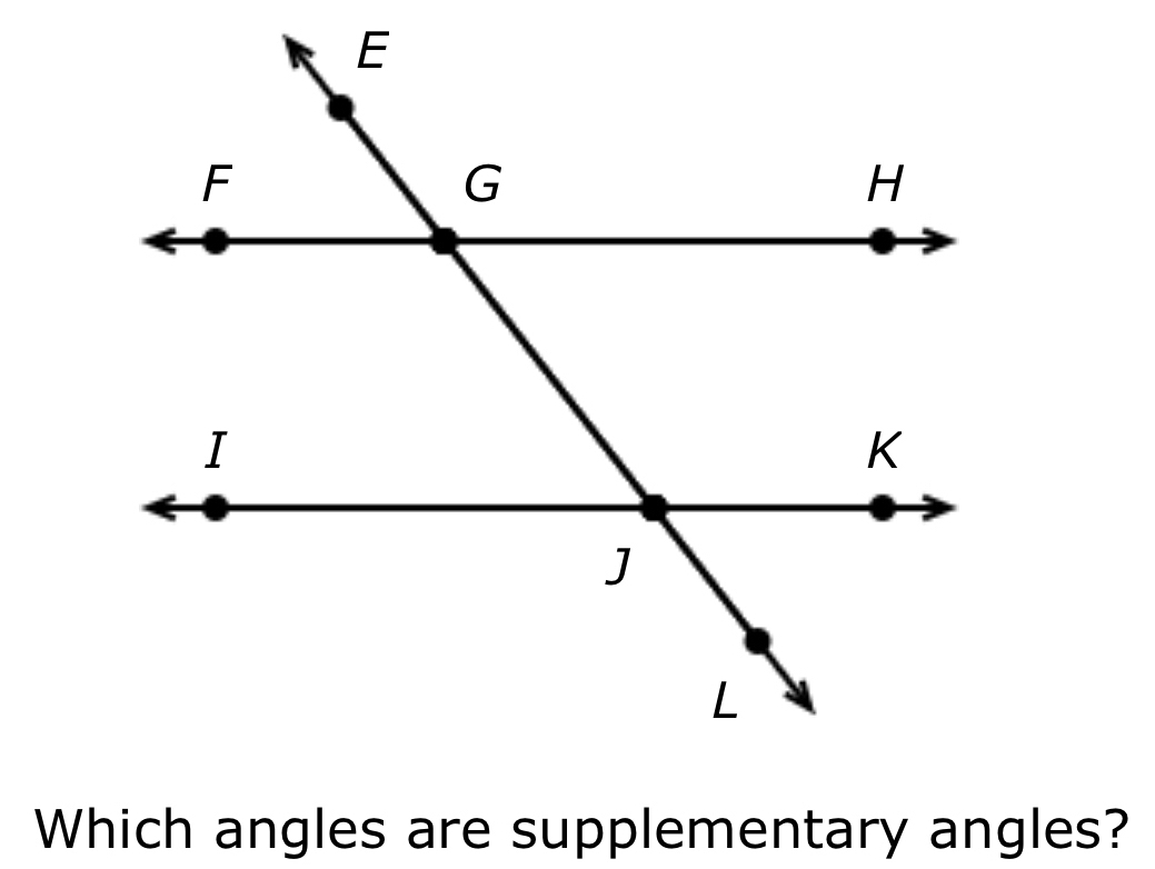 Which angles are supplementary angles?