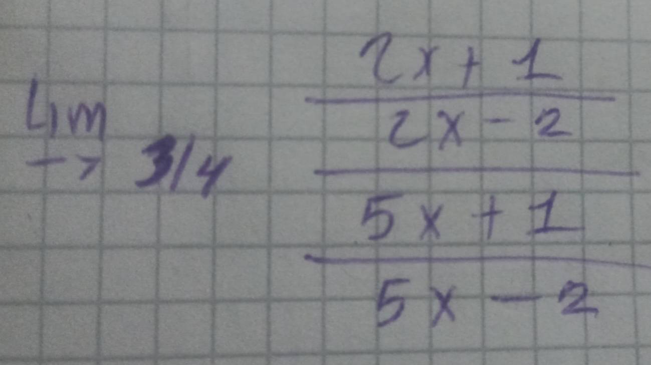 limlimits _-7.3/4frac  (2x+1)/2x-2  (5x+1)/5x-2 