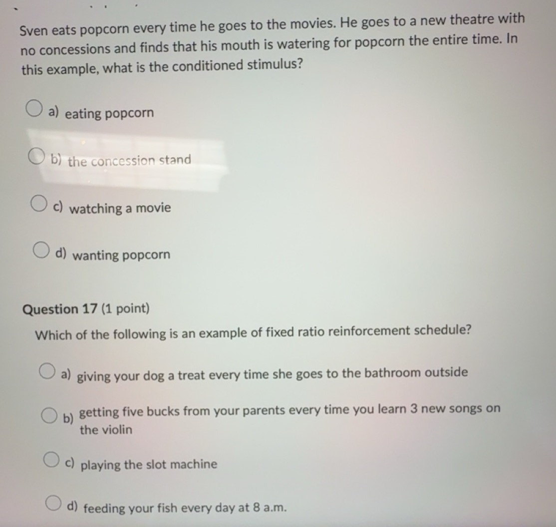 Solved: Sven eats popcorn every time he goes to the movies. He goes to ...