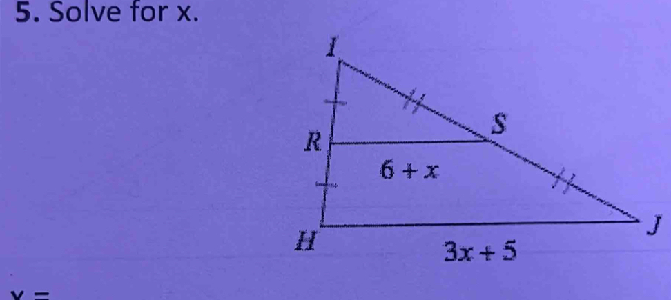 Solve for x.
v=