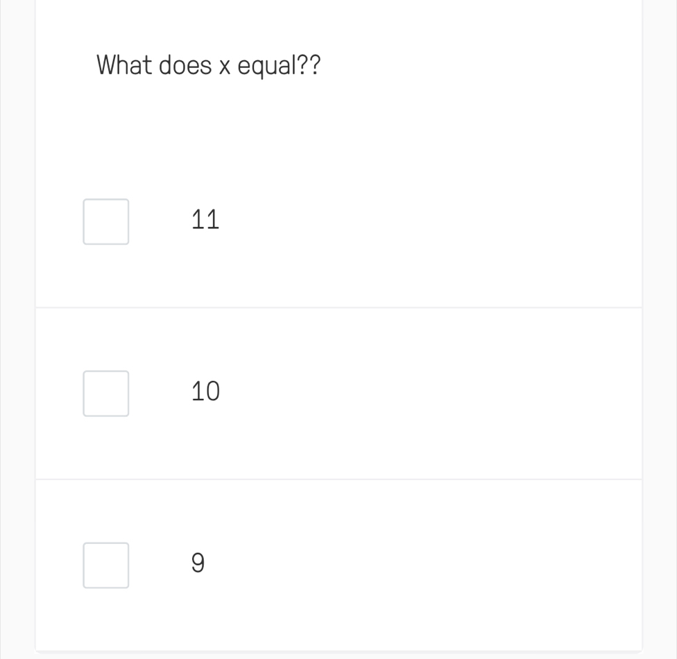 What does x equal??