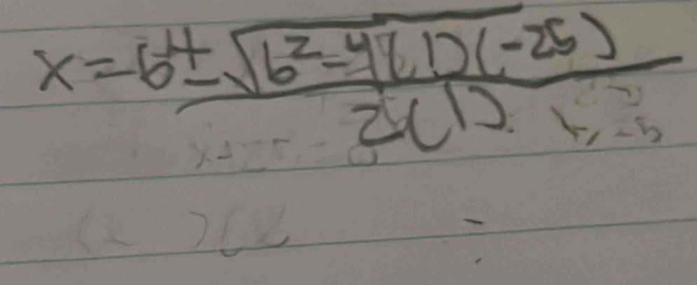 x= (6± sqrt(6^2-4(1)(-26)))/2(1) 