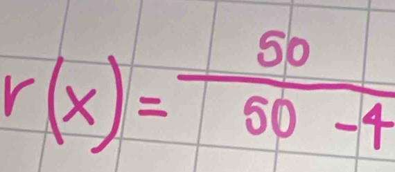 r(x)= 50/50-4 