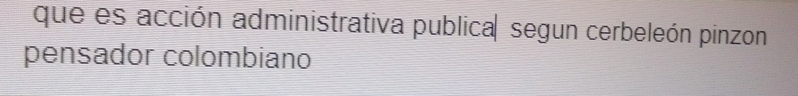 que es acción administrativa publica segun cerbeleón pinzon 
pensador colombiano