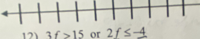 3f>15 or 2f≤ -4