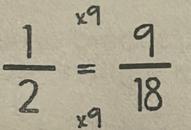  1/2 = 9/18 
1°