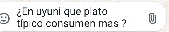 ¿En uyuni que plato 
típico consumen mas ? U