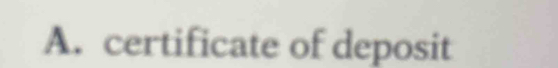 certificate of deposit