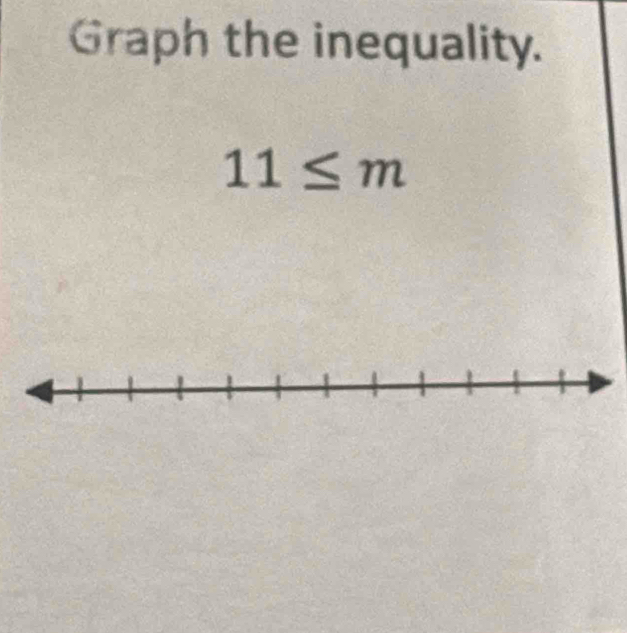 Graph the inequality.
11≤ m