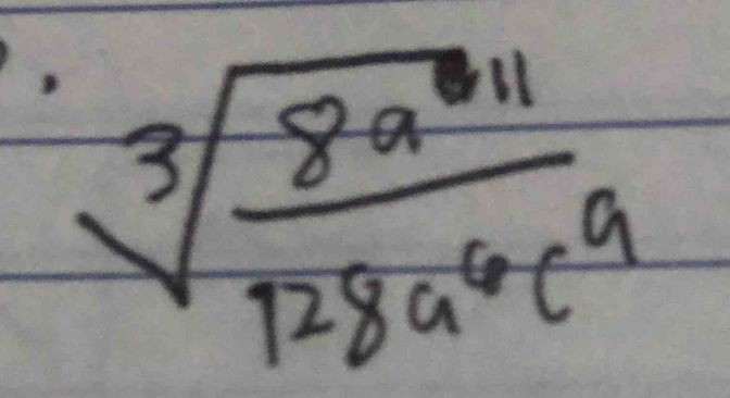 sqrt[3](frac 8a^(811))128a^6c^9