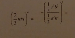 ( 2/3 mn)^4=-(frac  1/3 a^2b^2 1/2 a^2b^2)^2=